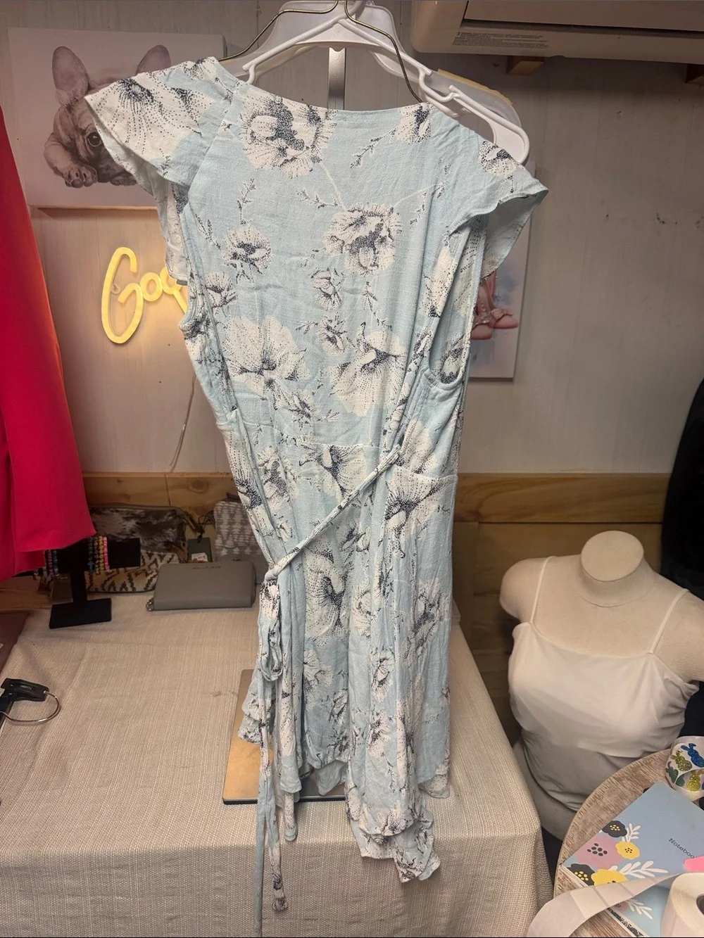 Free people light blue wrap dress